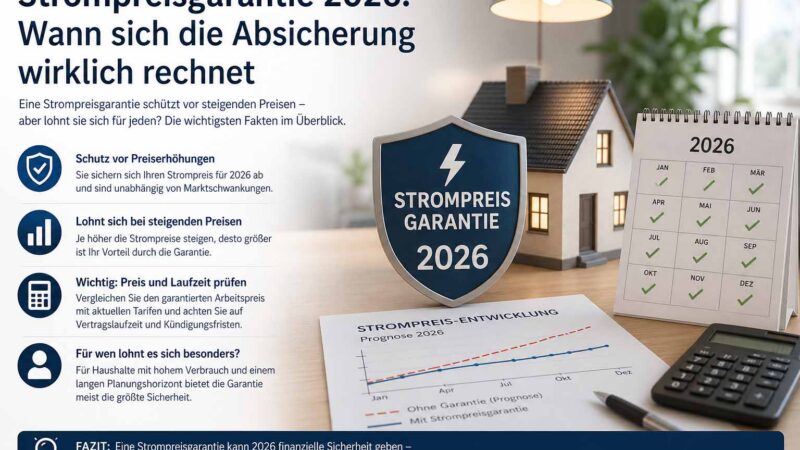 Strompreisgarantie 2026 Wann sich die Absicherung wirklich rechnet