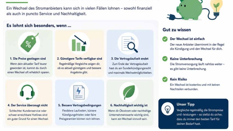 Wann lohnt sich ein Stromanbieterwechsel
