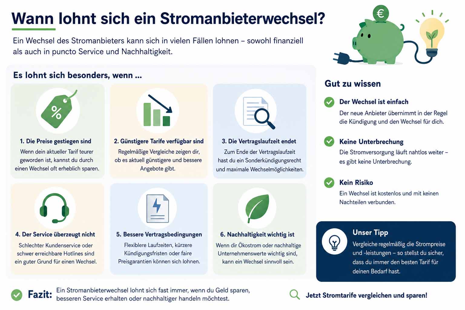 Wann lohnt sich ein Stromanbieterwechsel