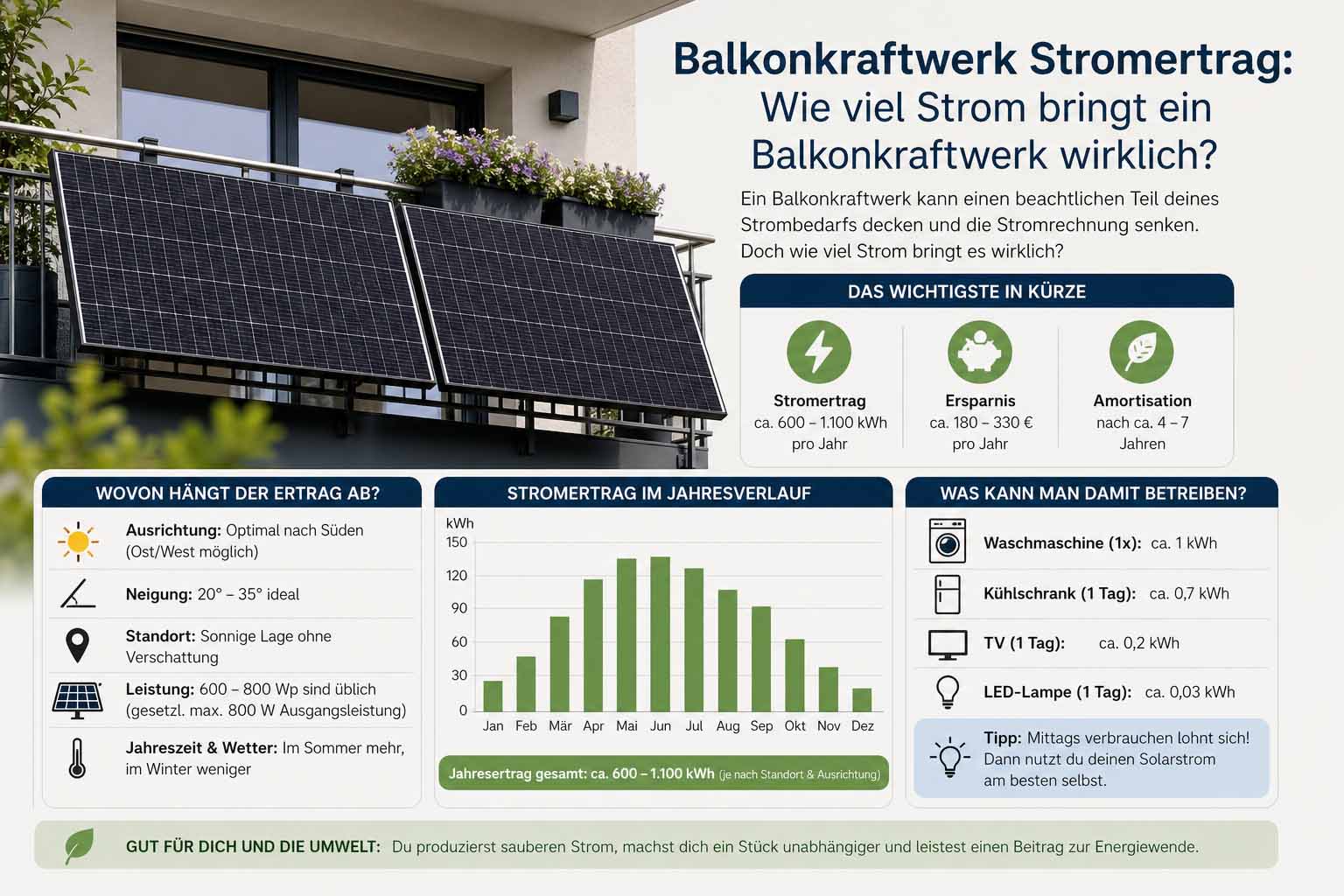Balkonkraftwerk Stromertrag
