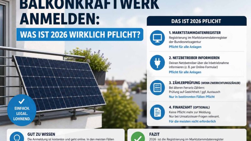 Balkonkraftwerk anmelden Was ist 2026 wirklich Pflicht