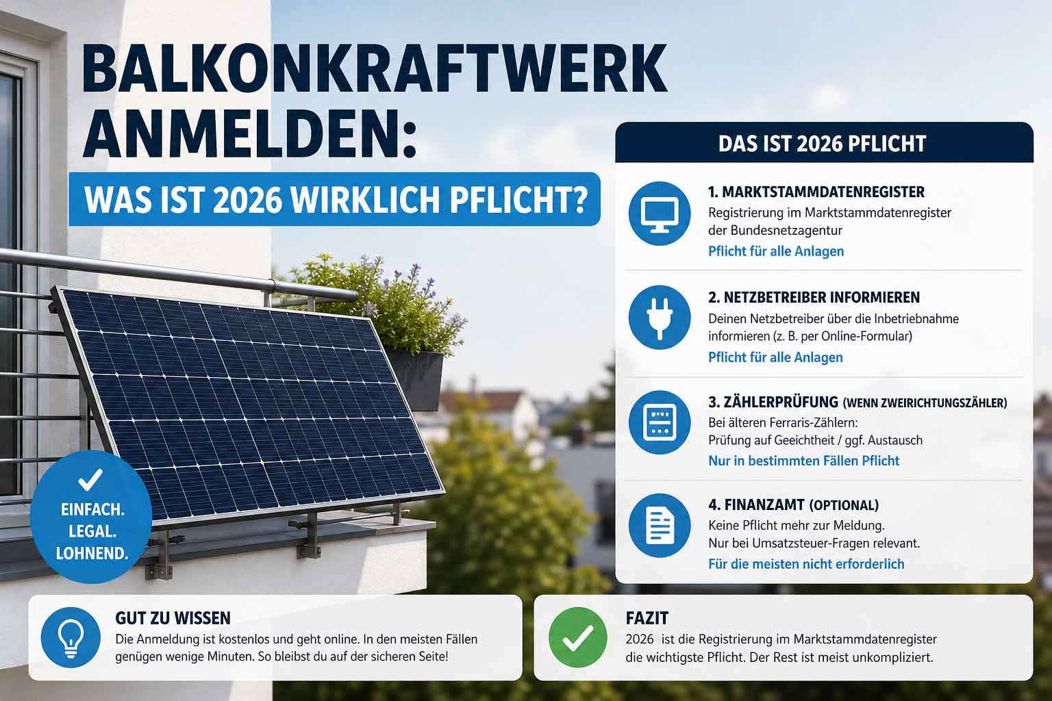 Balkonkraftwerk anmelden Was ist 2026 wirklich Pflicht