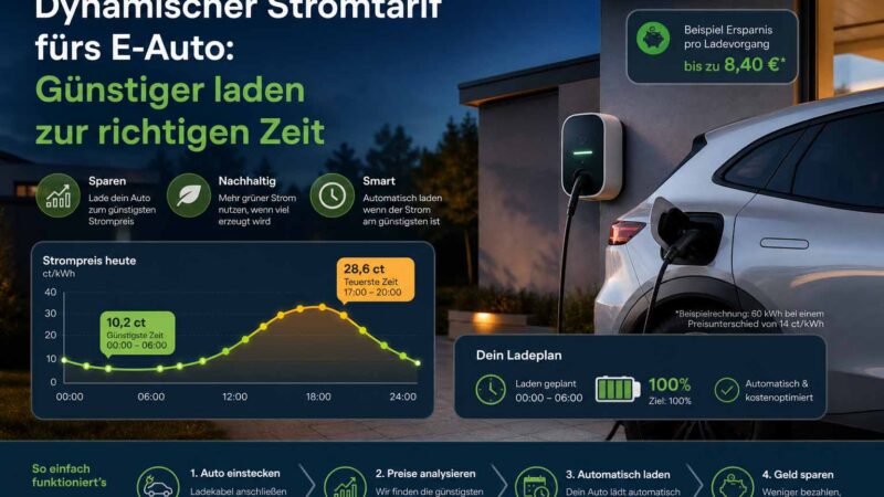 Dynamischer Stromtarif fürs E-Auto: Günstiger laden
