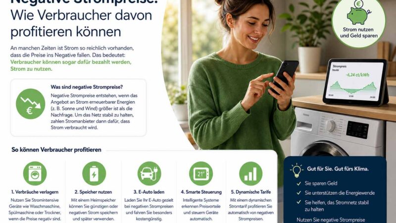 Negative Strompreise: Wie Verbraucher davon profitieren können