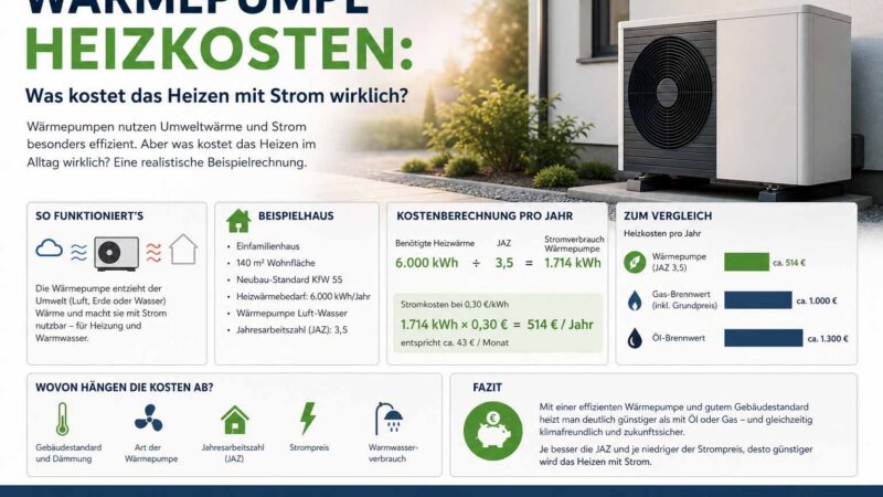 Wärmepumpe Heizkosten: Was kostet das Heizen mit Strom wirklich?