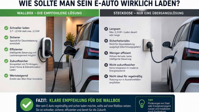 Wallbox oder Steckdose: Wie sollte man sein E-Auto wirklich laden?
