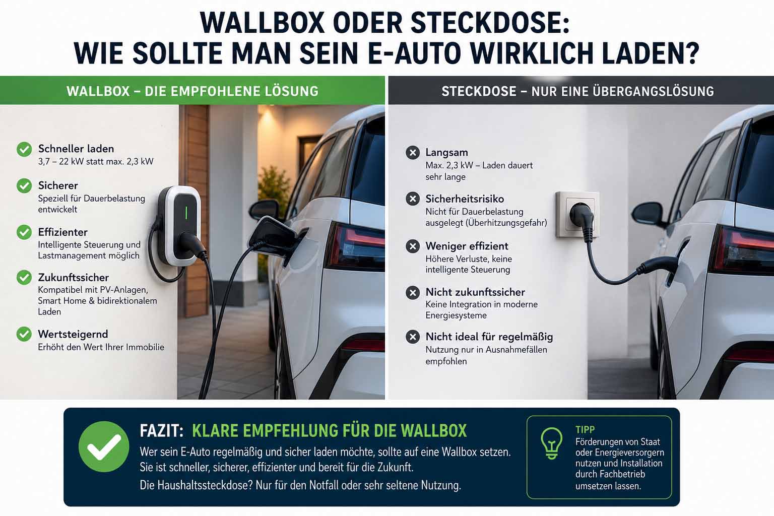 Wallbox oder Steckdose: Wie sollte man sein E-Auto wirklich laden?
