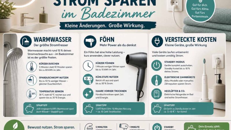 Strom sparen badezimmer