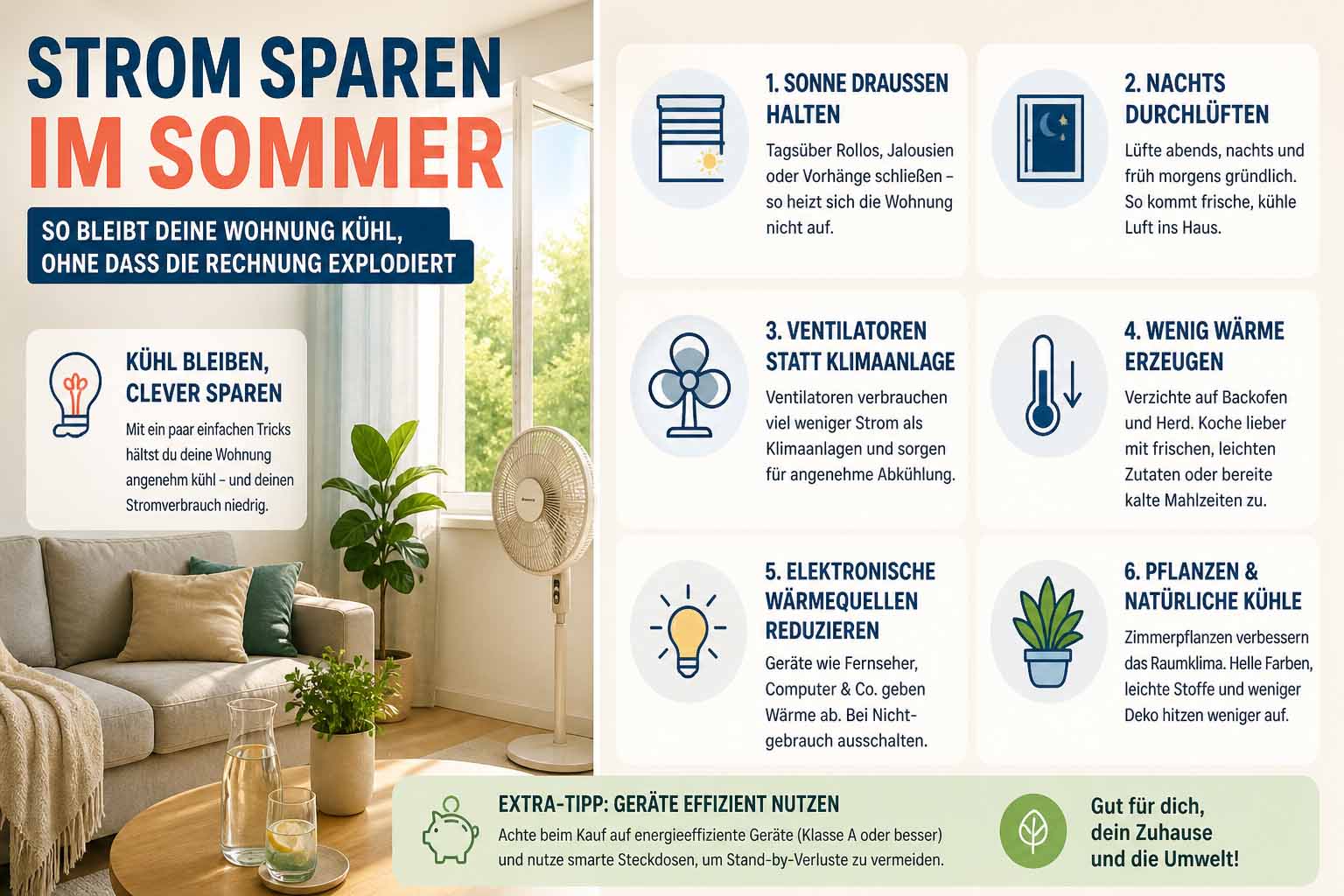 Strom sparen im Sommer
