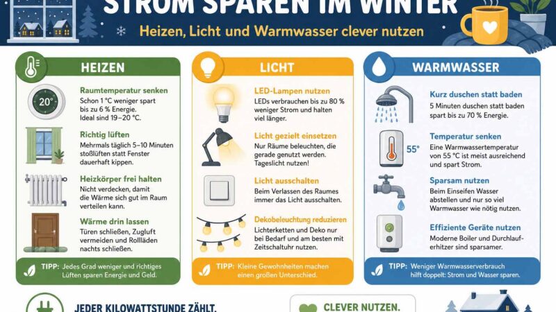 Strom sparen im Winter