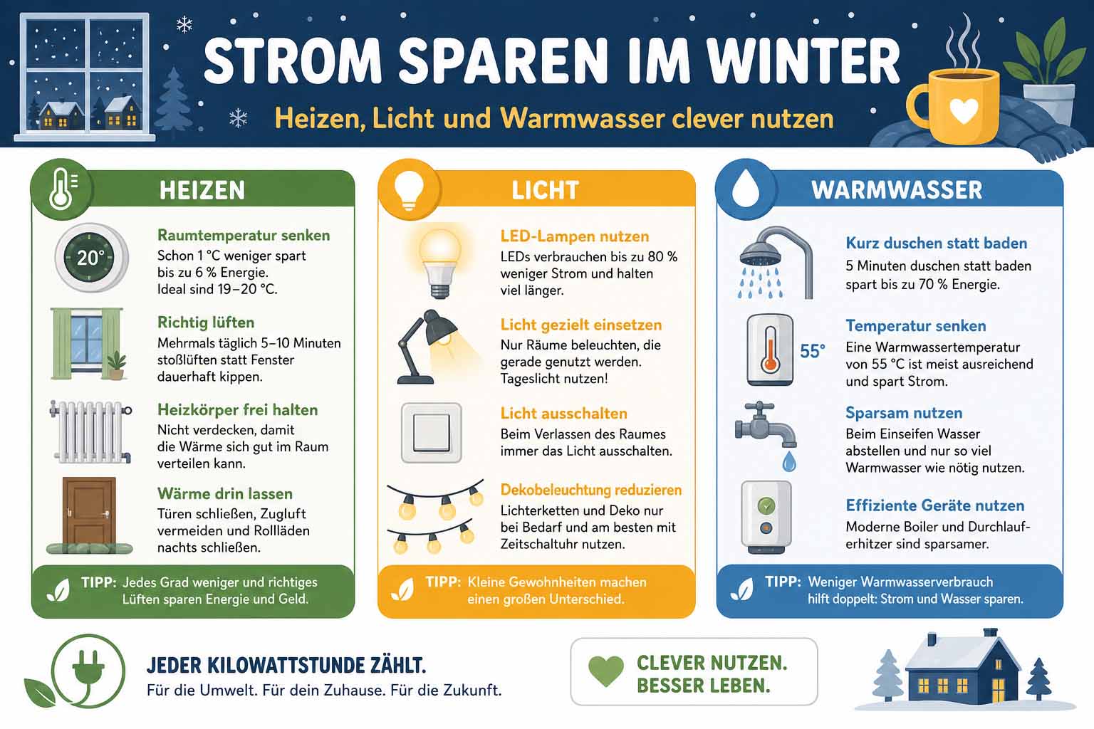 Strom sparen im Winter