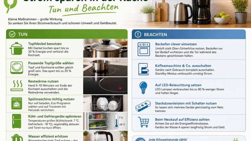 Strom sparen in der Küche - Tun und Beachten